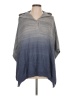 Carbon2Cobalt 100% Cotton Gray Poncho Size L - photo 1