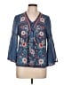Johnny Was Blue 3/4 Sleeve Blouse Size L - photo 1