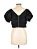 Express 100% Polyester Black Short Sleeve Top Size 12 - photo 2