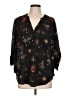 Torrid 100% Polyester Stars Black 3/4 Sleeve Blouse Size Lg Plus (0) - photo 1