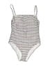 Shade & Shore Chevron-herringbone White One Piece Swimsuit Size M - photo 1