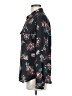 Ann Taylor LOFT 100% Polyester Floral Teal Long Sleeve Blouse Size M - photo 5
