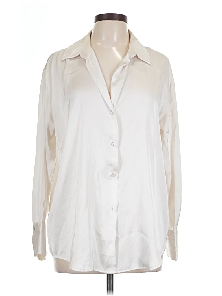 Pre-owned Zara Long Sleeve Blouse In Ivory