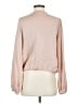 Theory 100% Silk Solid Tan Long Sleeve Silk Top Size S - photo 2