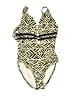 Upstream Chevron-herringbone Ivory One Piece Swimsuit Size 10 - photo 1