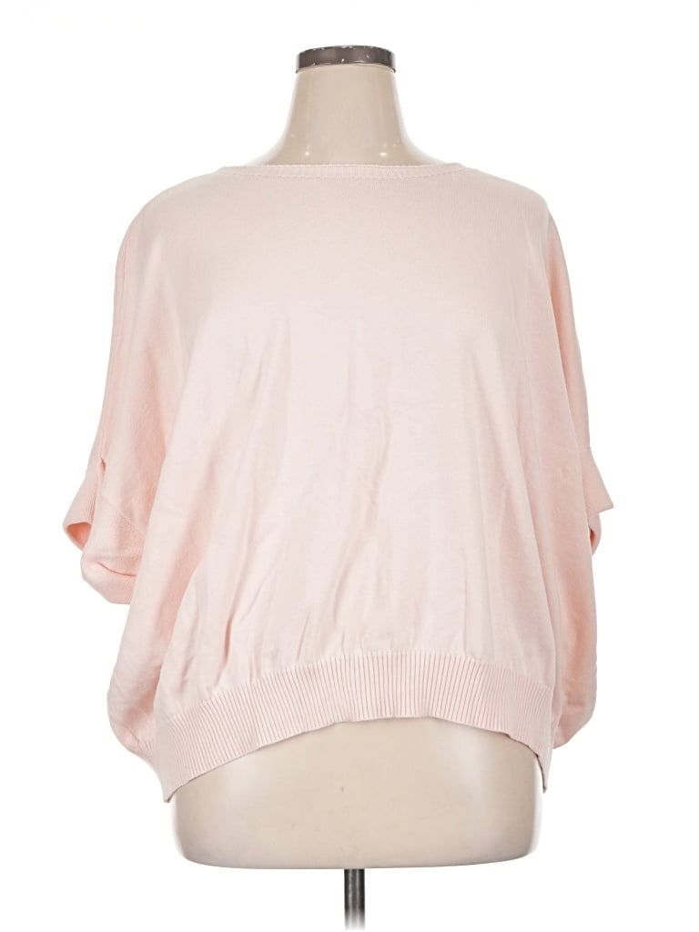 Pre-owned Renuar 3/4 Sleeve Top Pink Boatneck Tops