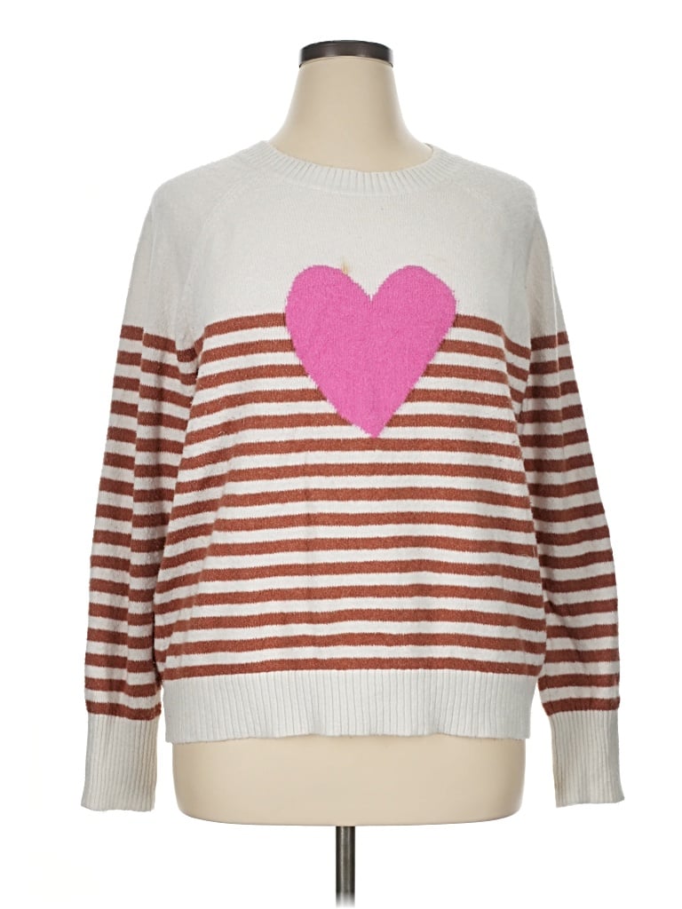 Pre-owned Ann Taylor Loft Pullover Sweater In White