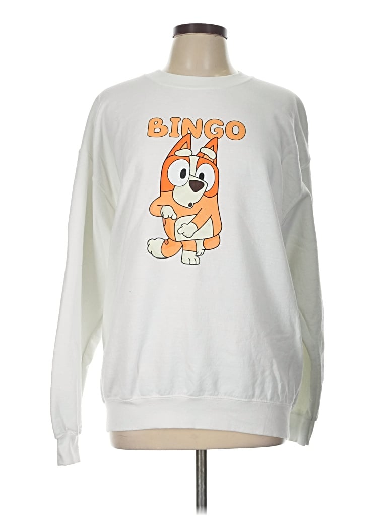 Pre-owned Gildan Sweatshirt In White