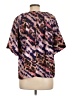 Tart 100% Polyester Animal Print Purple Short Sleeve Blouse Size L - photo 2