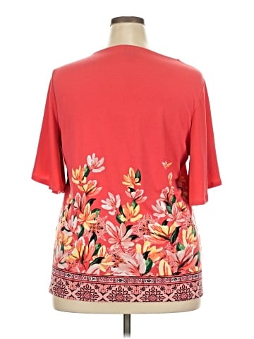 JM Collection Short Sleeve Blouse (view 2)
