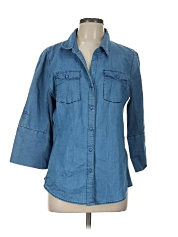 Notations 3/4 Sleeve Button-Down Shirt (view 1)