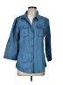 Notations Blue 3/4 Sleeve Button-Down Shirt Size L - photo 1