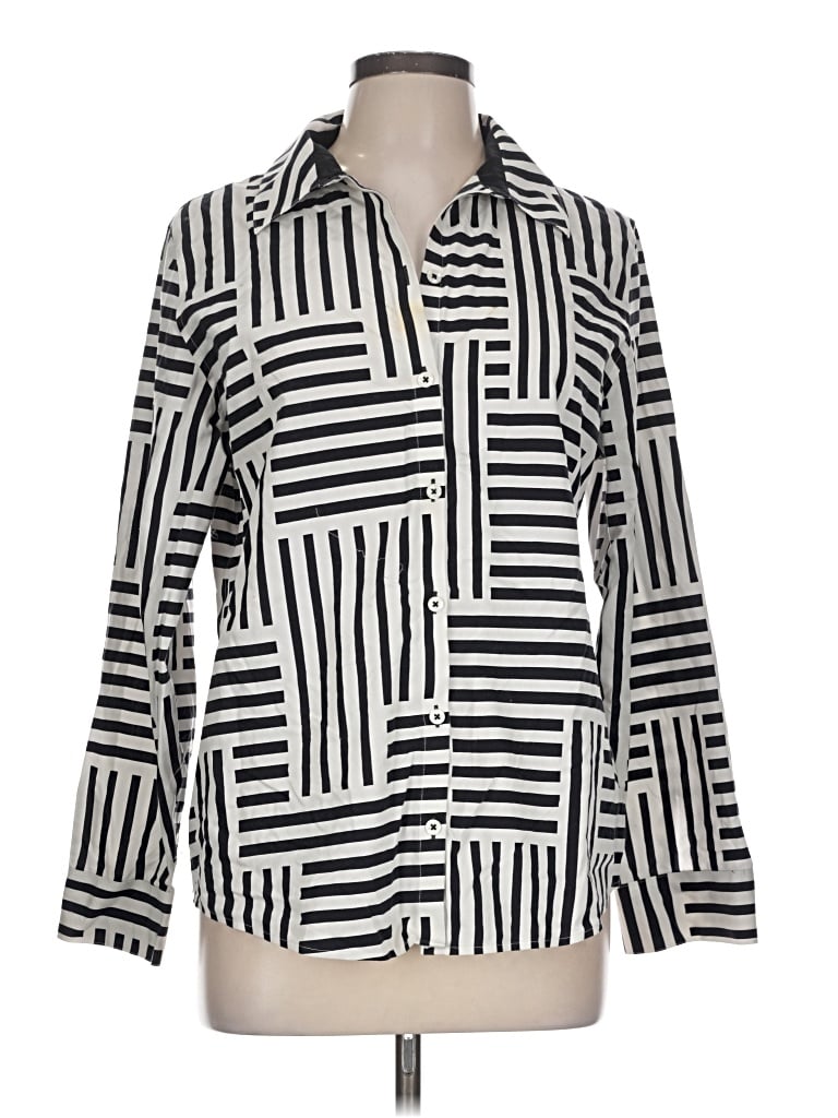 Pre-owned Chico's 3/4 Sleeve Blouse In Silver