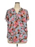 Torrid Floral Blue Short Sleeve Blouse Size 2X Plus (2) - photo 1