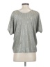 Kim & Cami Metallic Silver Short Sleeve Top Size S - photo 2