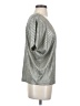 Kim & Cami Metallic Silver Short Sleeve Top Size S - photo 4
