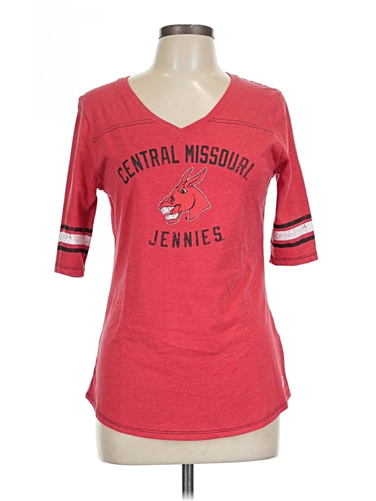 Pre-owned Russell Athletic 3/4 Sleeve T-shirt In Red