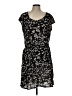 Daisy Fuentes 100% Polyester Floral Black Casual Dress Size L - photo 1