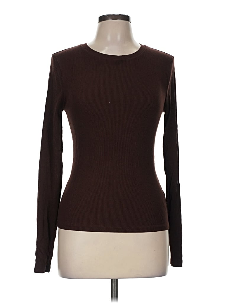 Pre-owned Jcrew Long Sleeve T-shirt In Brown