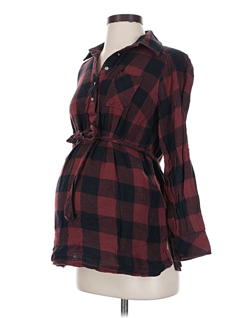 Pre-owned Liz Lange Maternity For Target 3/4 Sleeve Blouse In Burgundy