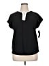 Vintage Rose Solid Black Short Sleeve Top Size XL - photo 1