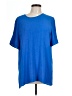 Eileen Fisher 100% Silk Solid Blue Blouse Size 10 (estimated) - photo 1