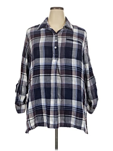 Lane Bryant 3/4 Sleeve Button-Down Shirt (view 1)