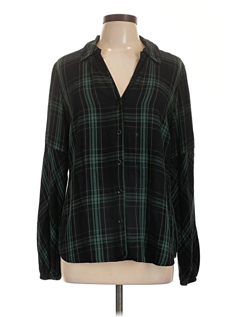 Pre-owned Cabi Long Sleeve Blouse In Green