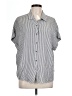 Splendid Stripes Gray 3/4 Sleeve Button-Down Shirt Size L - photo 1