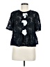 Shein 100% Polyester Black Short Sleeve Blouse Size M - photo 1