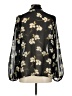 CAbi 100% Polyester Floral Black Long Sleeve Blouse Size M - photo 2
