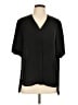 Theory 100% Polyester Black Short Sleeve Blouse Size XL - photo 1