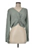Blush 100% Rayon Green Long Sleeve Blouse Size M - photo 1