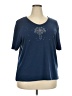 Assorted Brands Stars Blue Short Sleeve Top Size 2X - photo 1