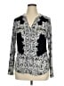 INC International Concepts Paisley Silver Long Sleeve Blouse Size XL - photo 1