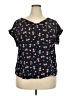 Fortune + Ivy 100% Polyester Black Short Sleeve Blouse Size XXL - photo 1