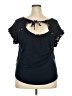 Fortune + Ivy 100% Polyester Black Short Sleeve Blouse Size XXL - photo 2