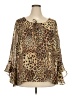 Fashion Bug 100% Polyester Animal Print Brown 3/4 Sleeve Blouse Size 22 - photo 1