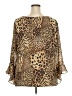 Fashion Bug 100% Polyester Animal Print Brown 3/4 Sleeve Blouse Size 22 - photo 2