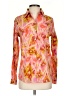 Assorted Brands 100% Cotton Print Pink Long Sleeve Blouse Size S - photo 1