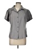 Oleg Cassini Gray Short Sleeve Blouse Size L - photo 1