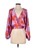River Island 100% Polyester Purple 3/4 Sleeve Blouse Size 10 - photo 1