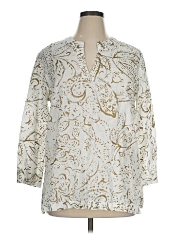 Lauren by Ralph Lauren 3/4 Sleeve Button-Down Shirt (view 1)