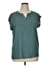 Papermoon 100% Polyester Stars Teal Short Sleeve Blouse Size XL - photo 1