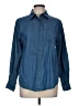 Basic Editions 100% Cotton Blue Long Sleeve Button-Down Shirt Size M - photo 1