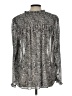 Free People Metallic Silver Long Sleeve Blouse Size L - photo 2