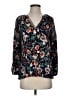 Jodifl 100% Rayon Floral Blue 3/4 Sleeve Blouse Size S - photo 1