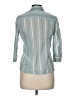 Old Navy Stripes Teal 3/4 Sleeve Button-Down Shirt Size M - photo 2