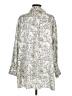 Zara Print Silver 3/4 Sleeve Button-Down Shirt Size M - photo 2