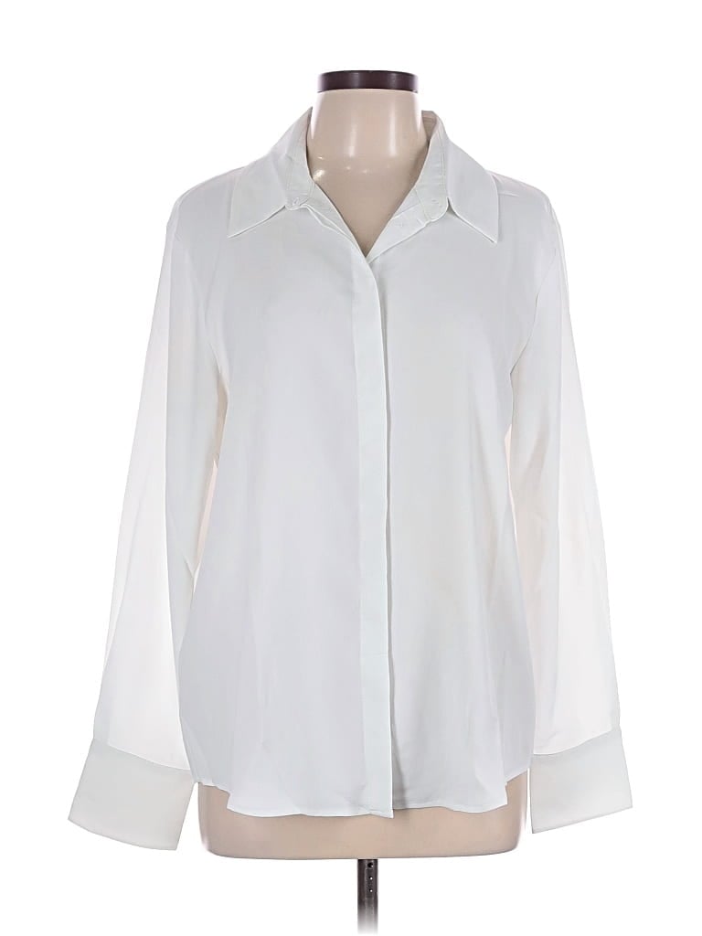 Pre-owned Mng Long Sleeve Blouse In Ivory